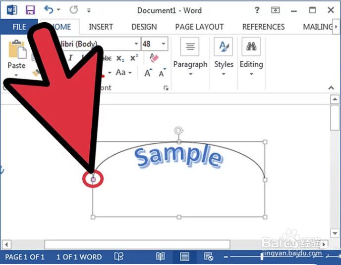 如何在英文版Word里为文字添加弯曲效果(教程图)