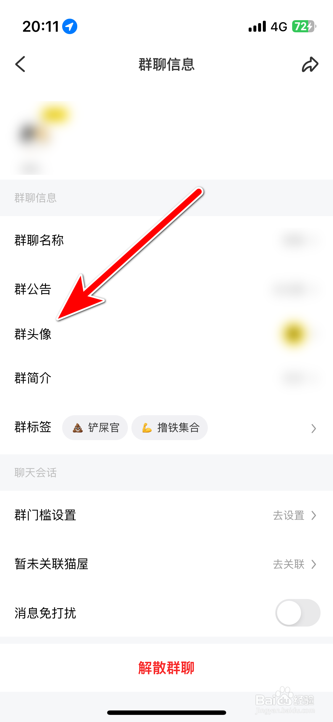 街猫如何更换群聊的头像