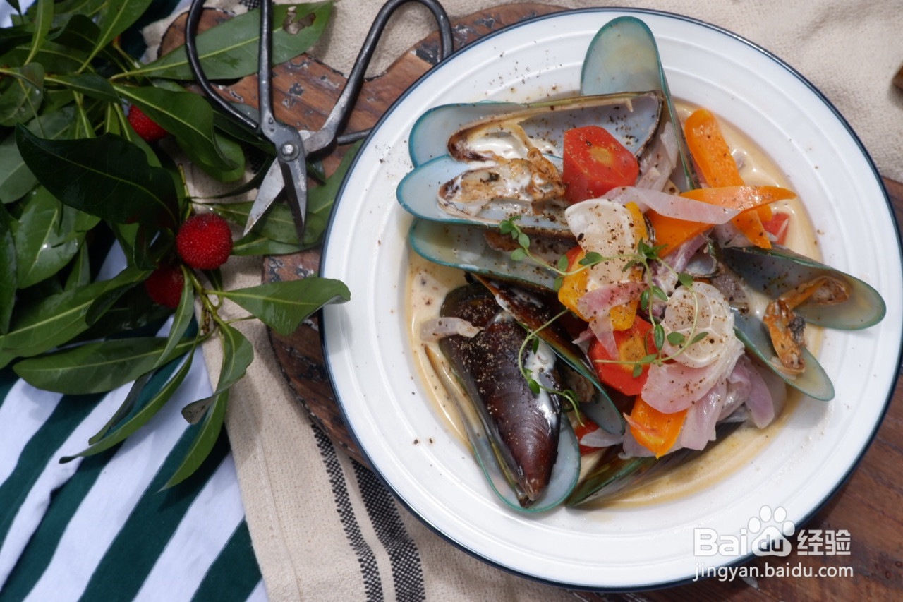 青口贝奶油汤的做法