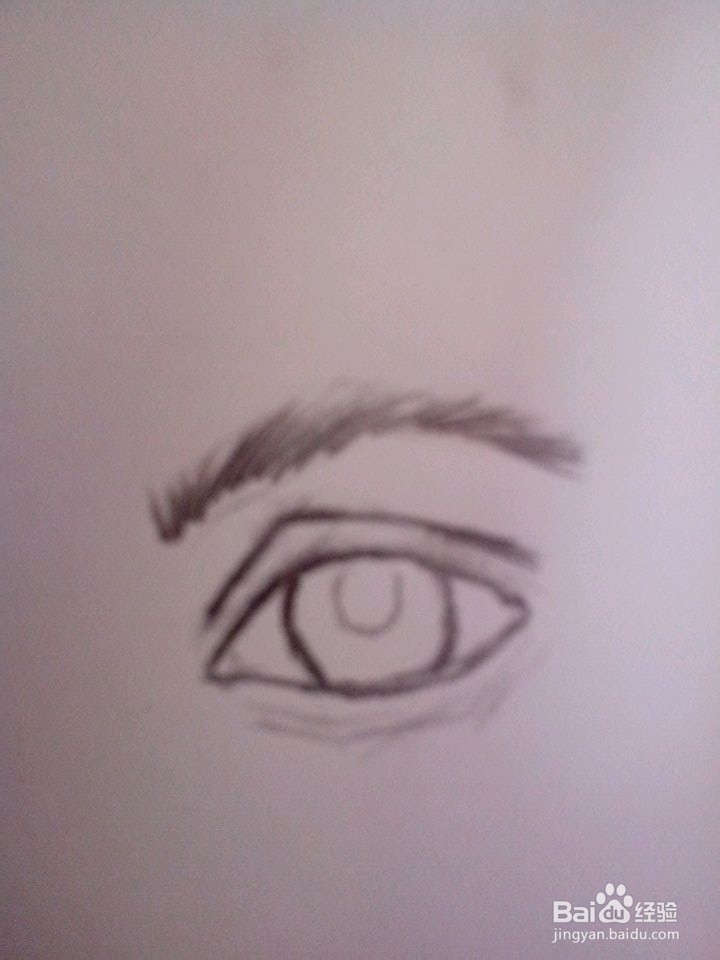 眼睛的素描快速绘画