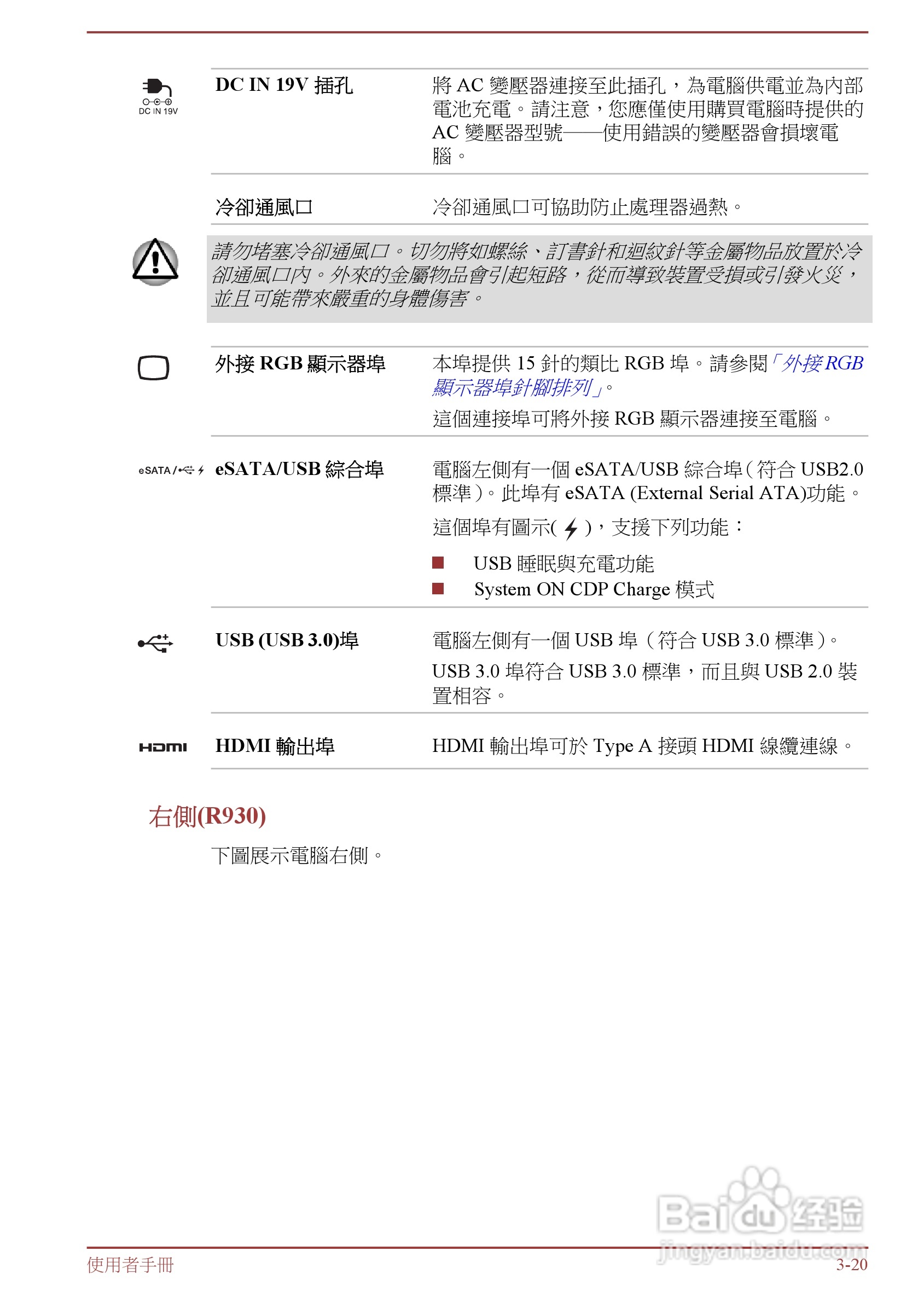 东芝 Tecra R950(WIN8)笔记本电脑说明书:[6]