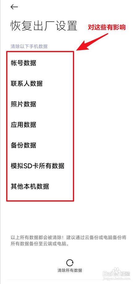 手机恢复出厂设置后有什么影响