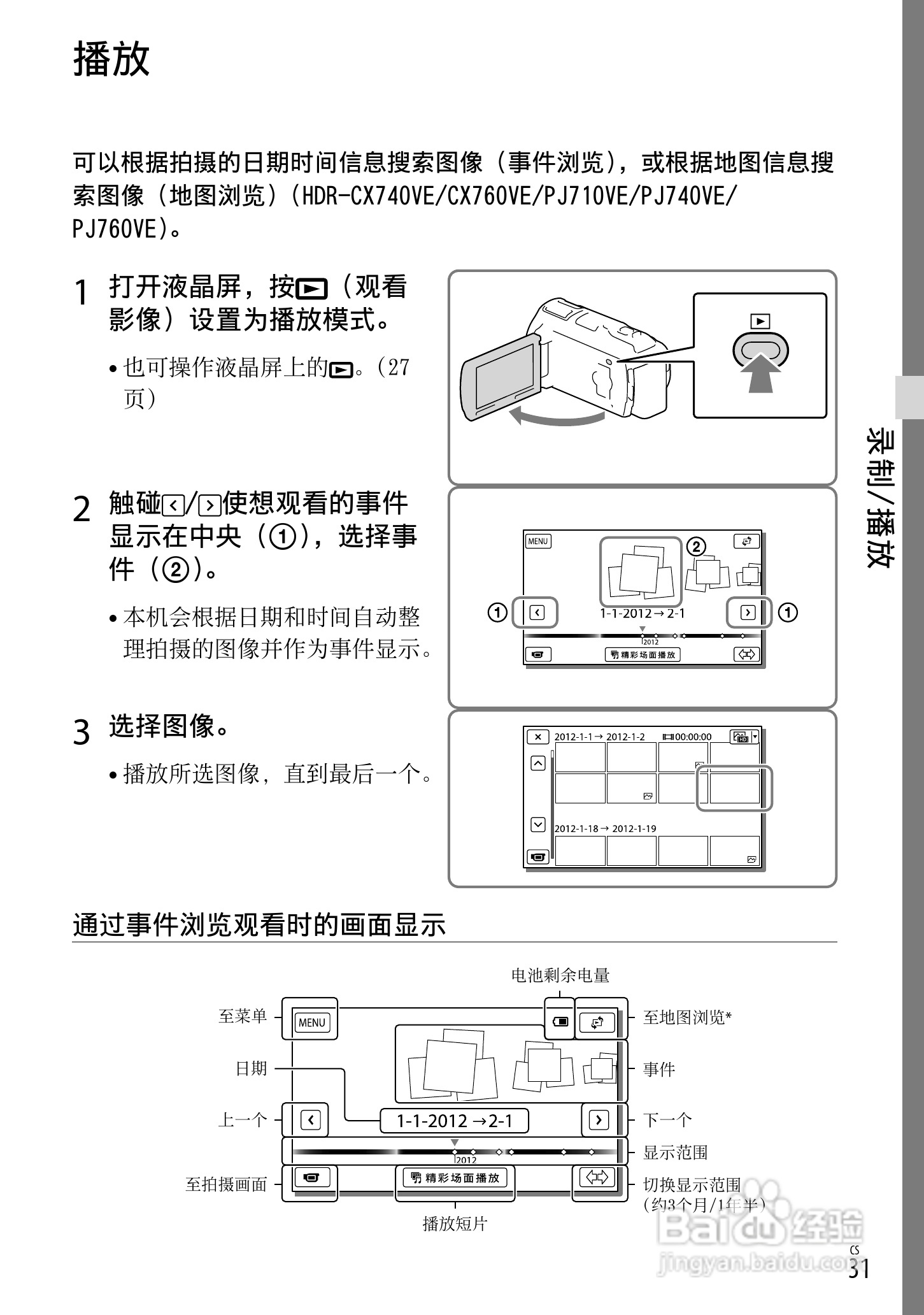 SONY索尼 HDR-PJ720E数码摄像机说明书:[4]
