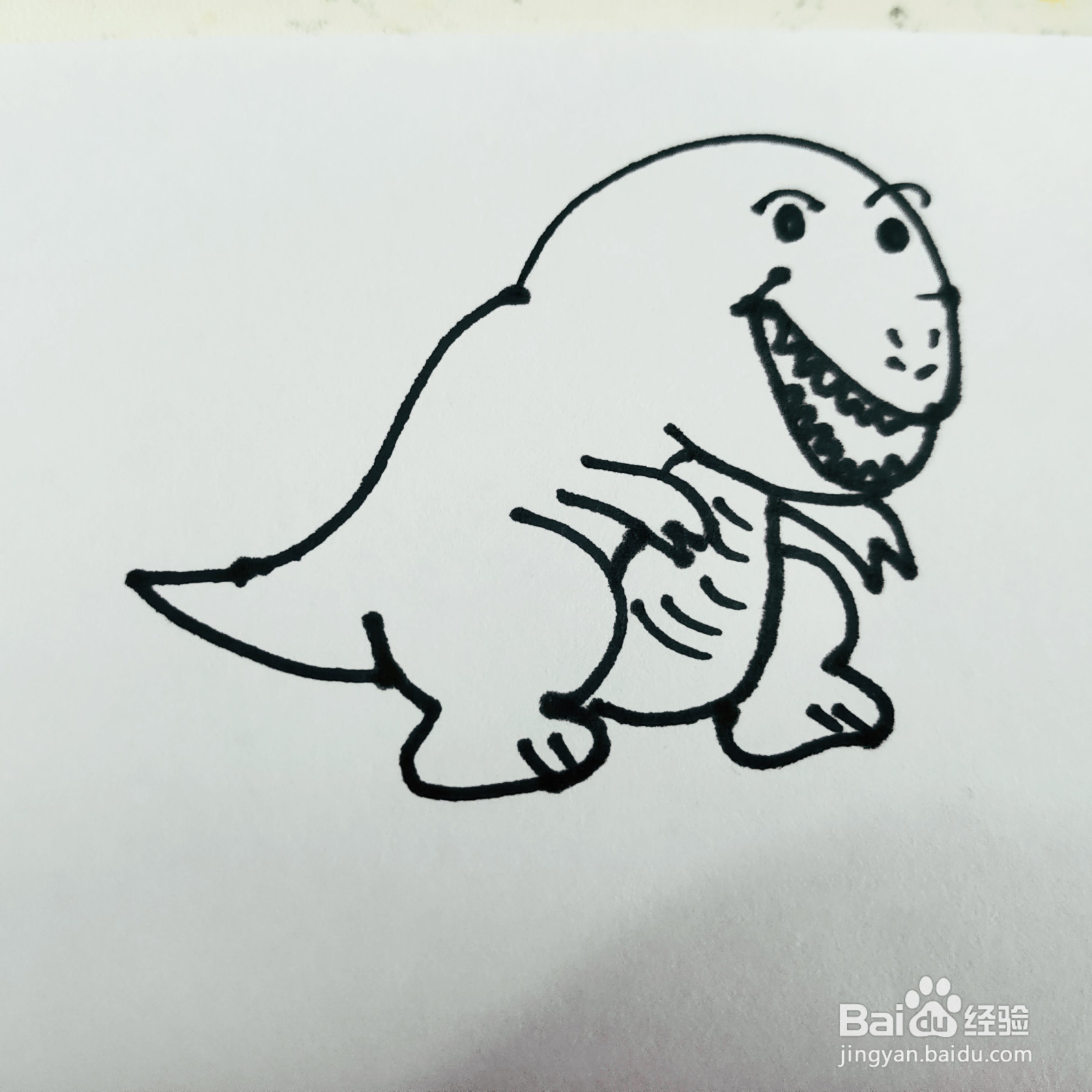 如何来画一只站立的卡通鳄鱼简笔画呢