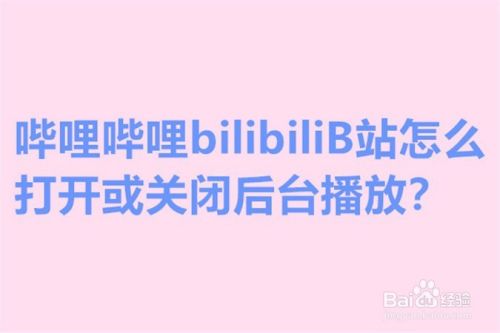 哔哩哔哩bilibiliB站怎么打开或关闭后台播放？