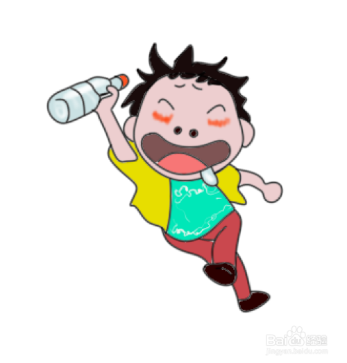 简笔画--q版喝醉酒的男孩画法