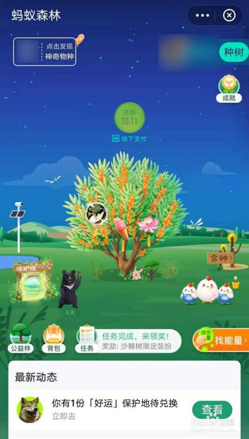 蚂蚁森林的沙棘树装扮如何获得