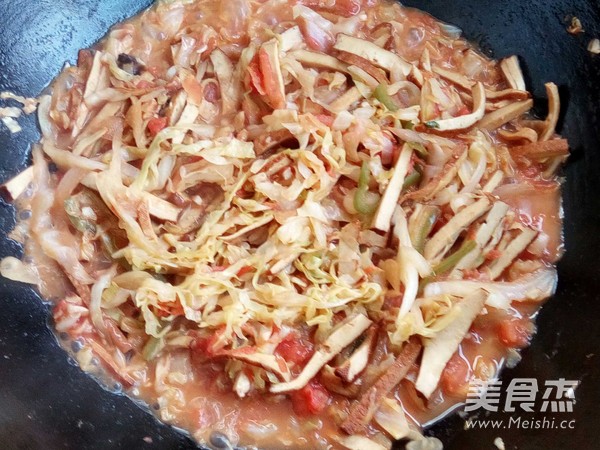 番茄包菜炒豆干