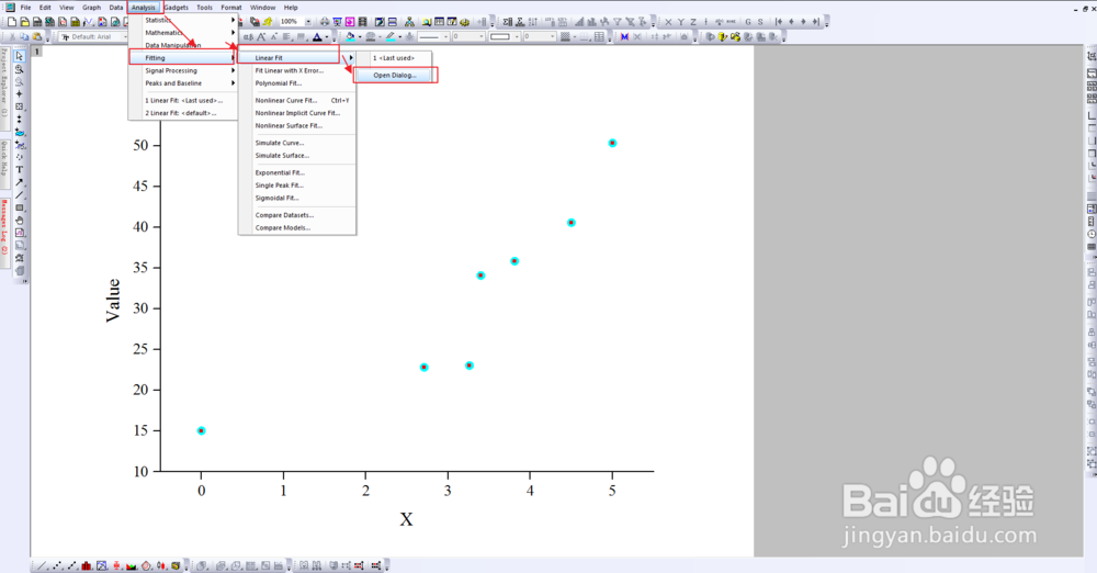 绘制散点图并拟合