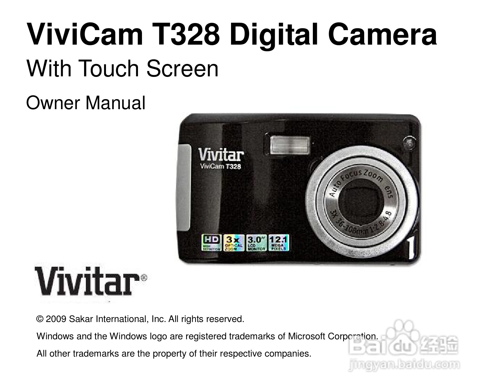 威达ViviCam T328数码相机使用说明书:[1]
