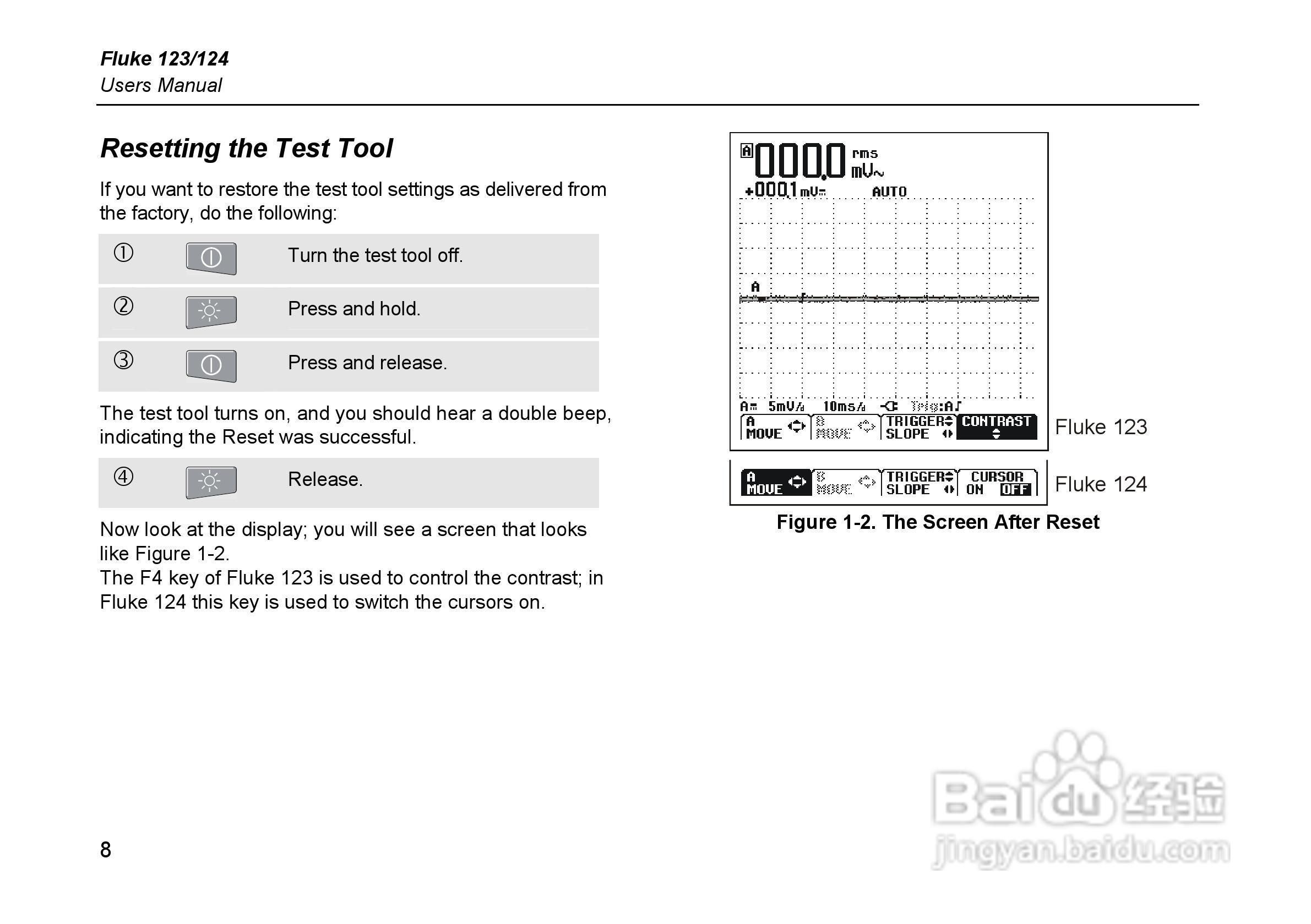 福禄克Fluke 124示波表使用说明书:[2]