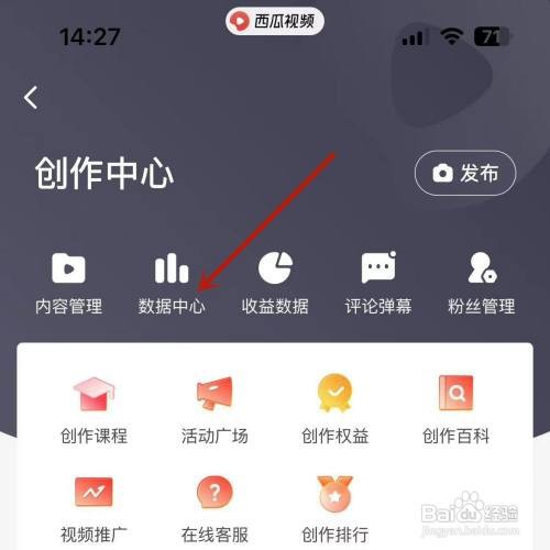 西瓜视频怎么查看数据中心