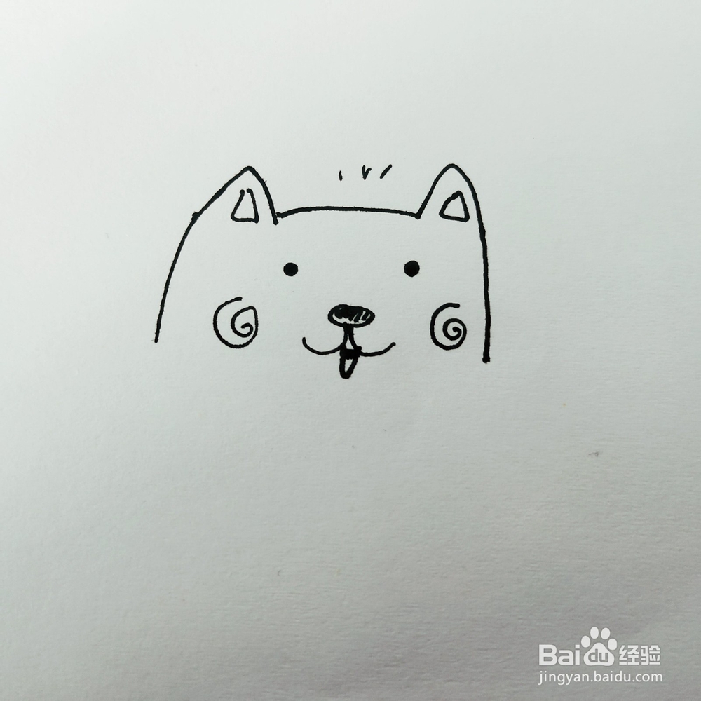 怎么画一只打伞的大脸猫简笔画呢？