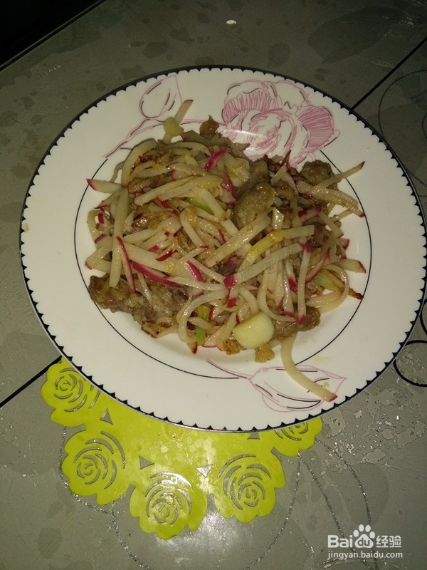 小炒--肉段红皮萝卜丝