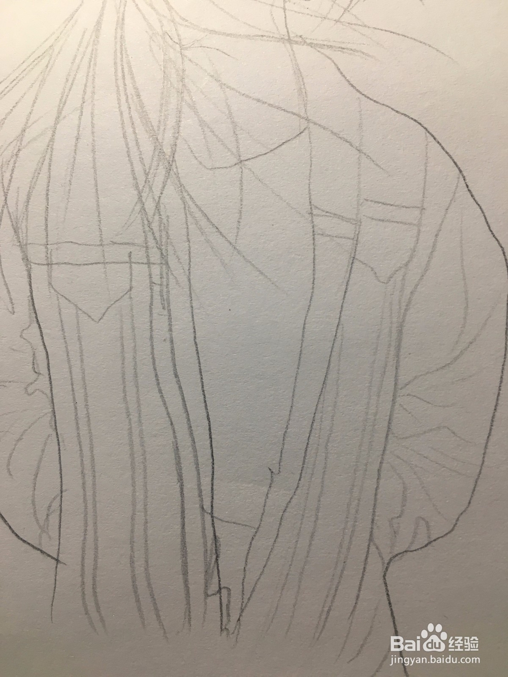 冬季画一个风中长发凌乱的样子 女子简笔线描画