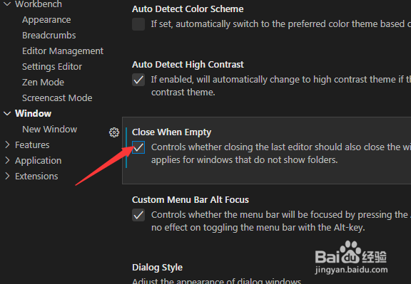 Visual Studio Code怎么关闭空时关闭