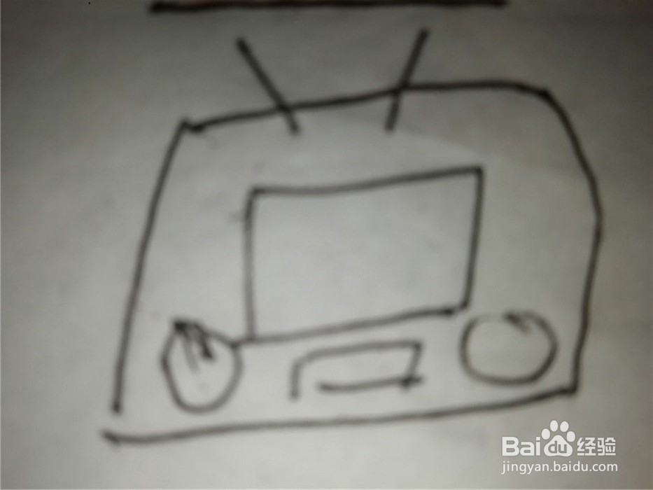 怎么样用简笔画画电视机