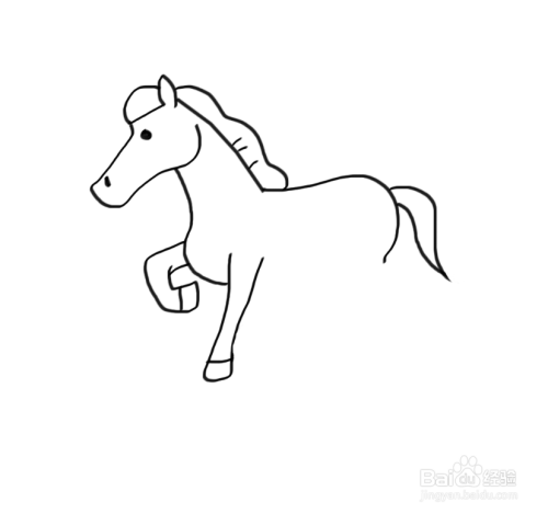 动物简笔画:马的简笔画