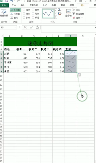 excel怎么单元格内添加迷你走势图