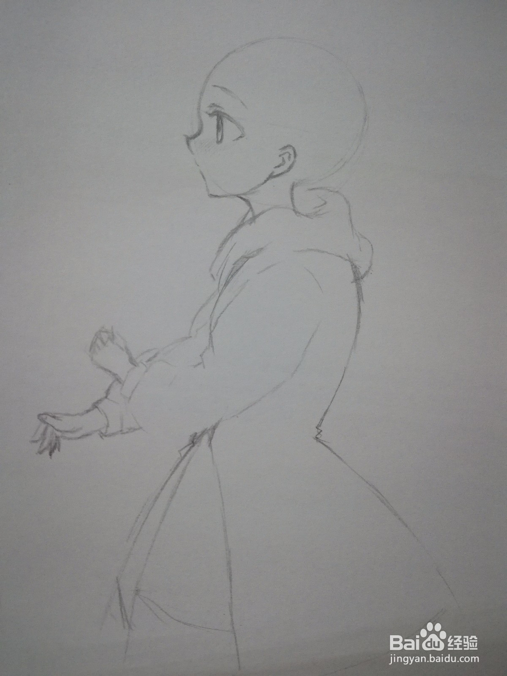侧面漫画人物手绘起稿过程