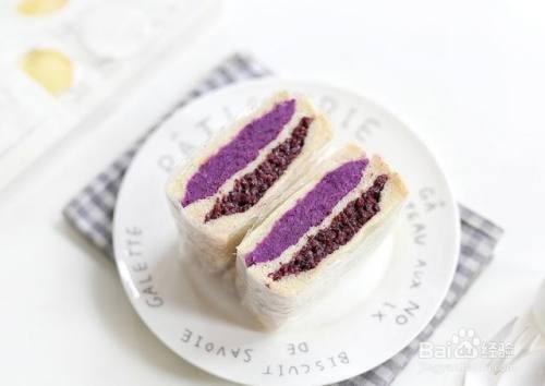 家庭自制奶香紫薯紫米三明治