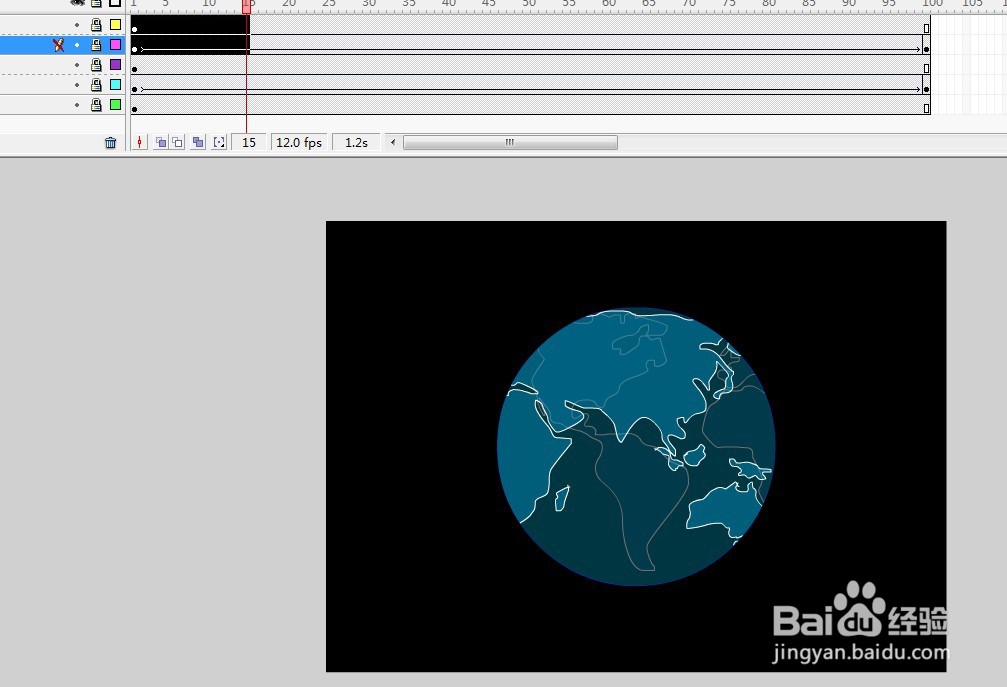 flash制作地球内部转动的效果