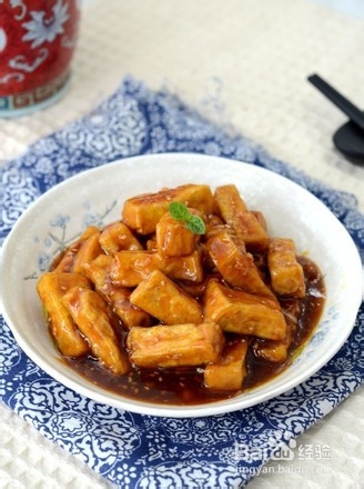糖醋芝麻豆腐的做法