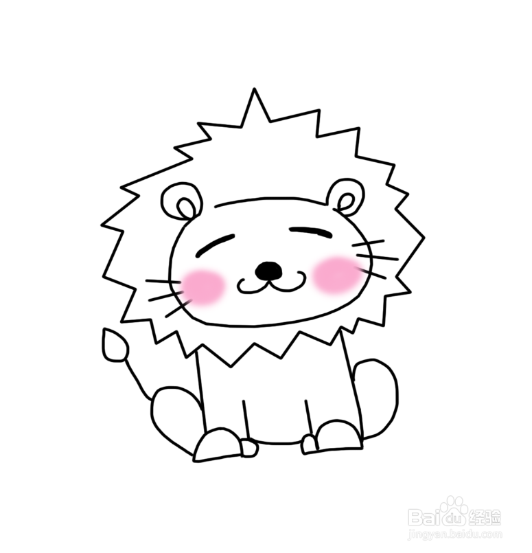简笔画：可爱的小狮子