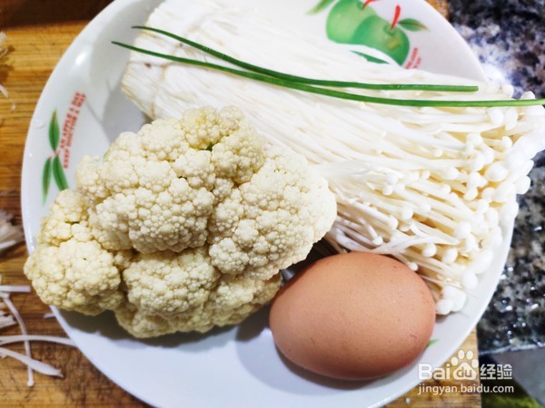 有机花菜鸡蛋