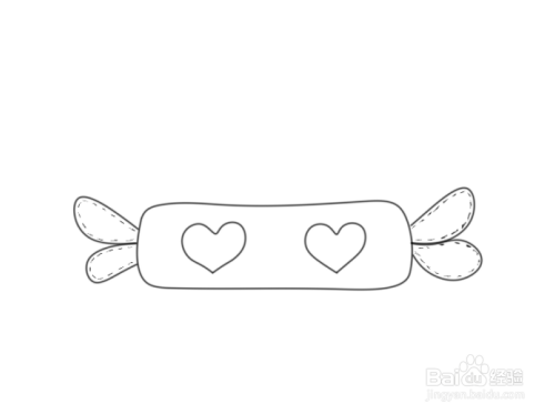 简笔画--q版糖果型抱枕的画法