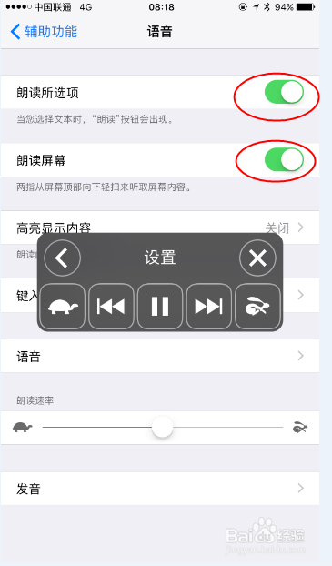苹果手机屏幕朗读