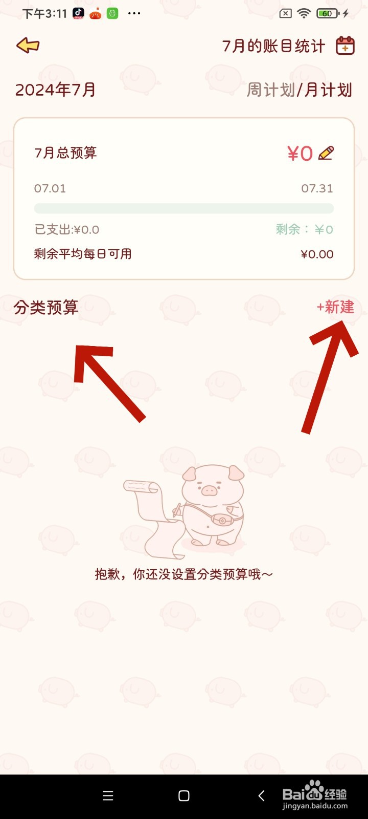 《嘟嘟记账》明细怎么新建分类预算