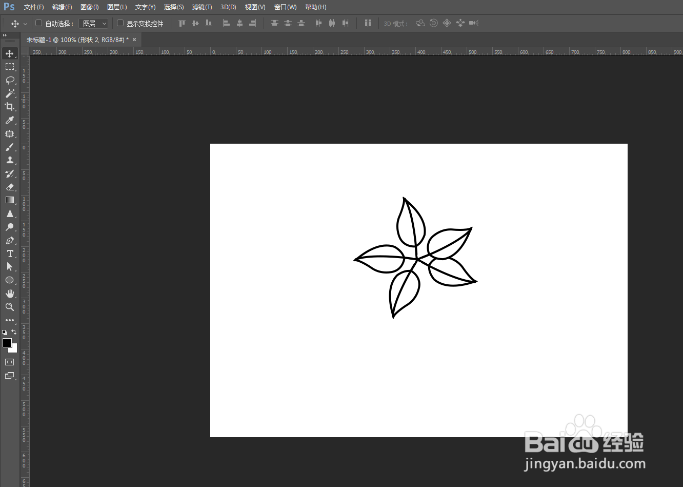 Photoshop怎么画白面槁图形