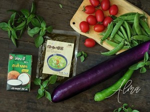 养生食补绿咖喱茄子的做法