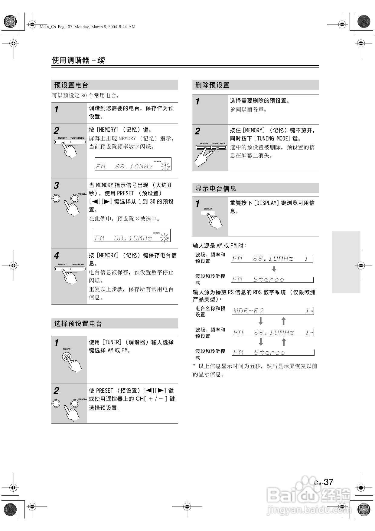安桥AV接收机TX-SR8250型使用说明书:[2]