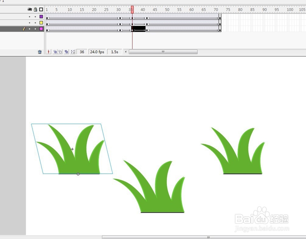 flash制作动态小草被风吹动的效果