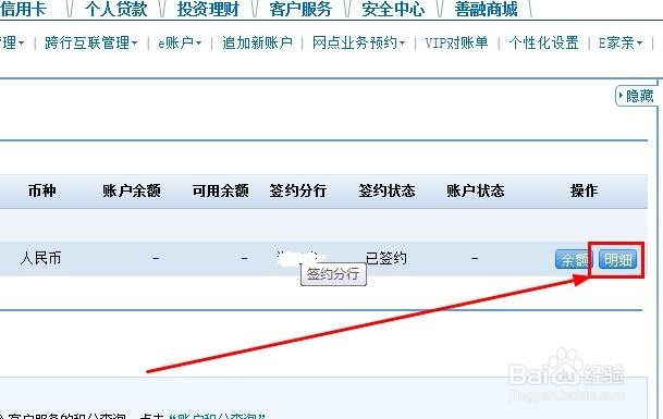 如何查询建设银行个人网上银行账单明细