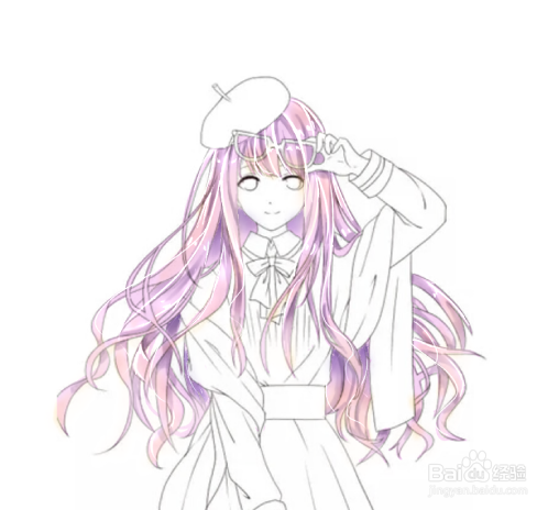 SAI暖暖头发上色方法