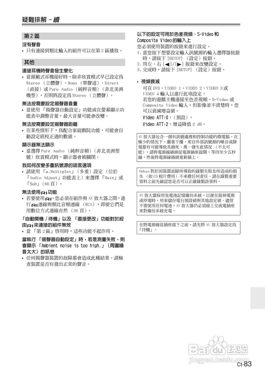 ONKYO TX-SR674AV放大器使用手册.:[9]