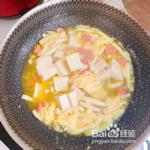 美食汤羹--豆腐火腿菇