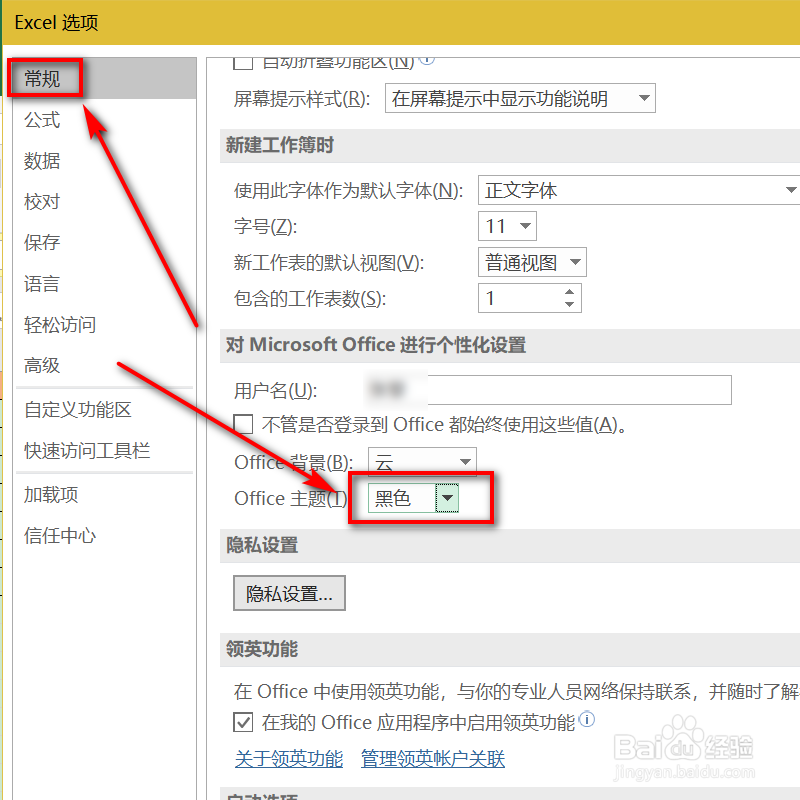 日常办公Excel，如何将主题切换为黑色？