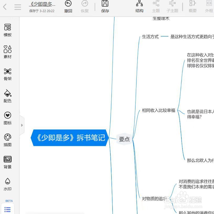 TreeMind树图怎么制作《少即是多》思维导图？