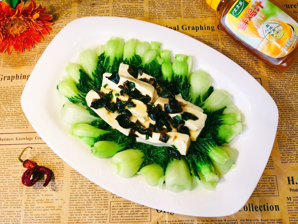 奶白菜醋蟹粉豆腐