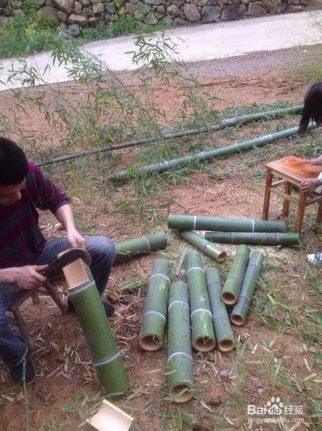 大陈农业教大家做竹筒饭