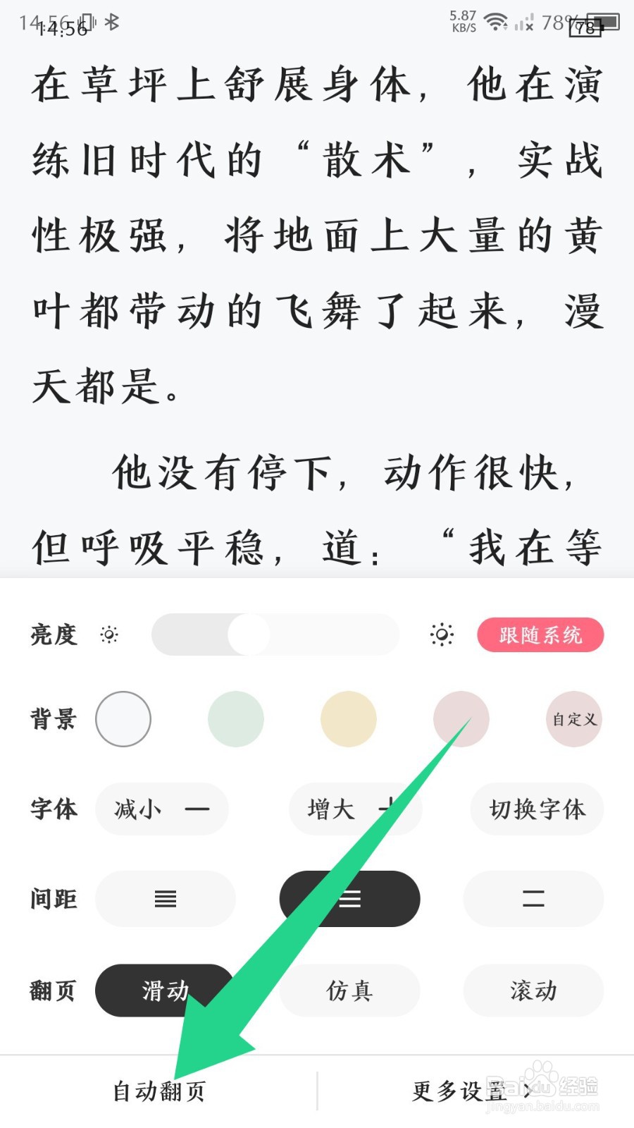 《树莓阅读》怎么开启自动翻页