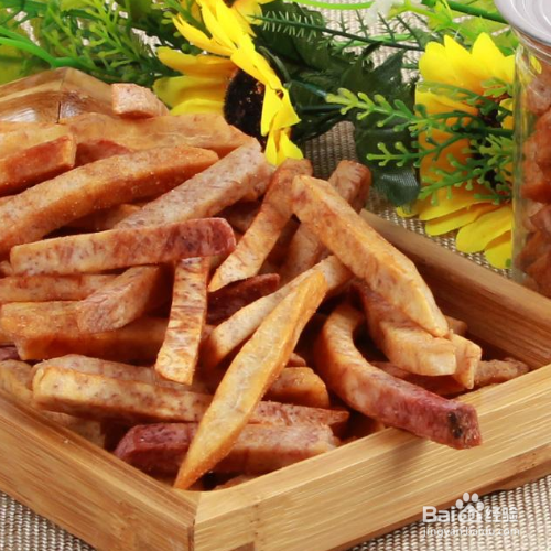 炸芋头条的做法