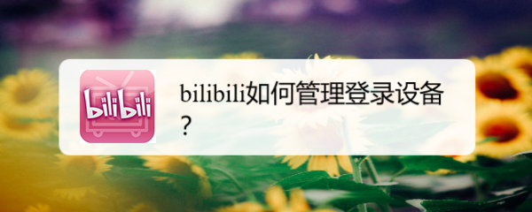 <b>bilibili如何管理登录设备</b>