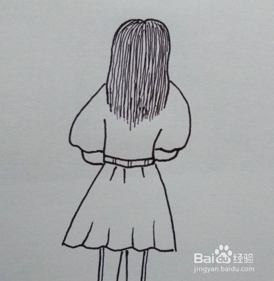 <b>线描画：一步一步教你画一位女生的背影</b>