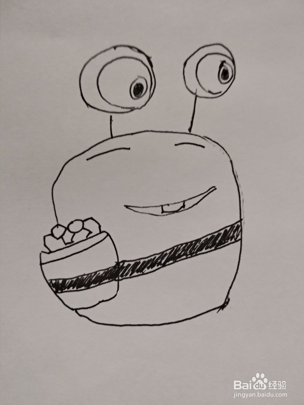 抖音火爆简笔画白白侠的简单画法