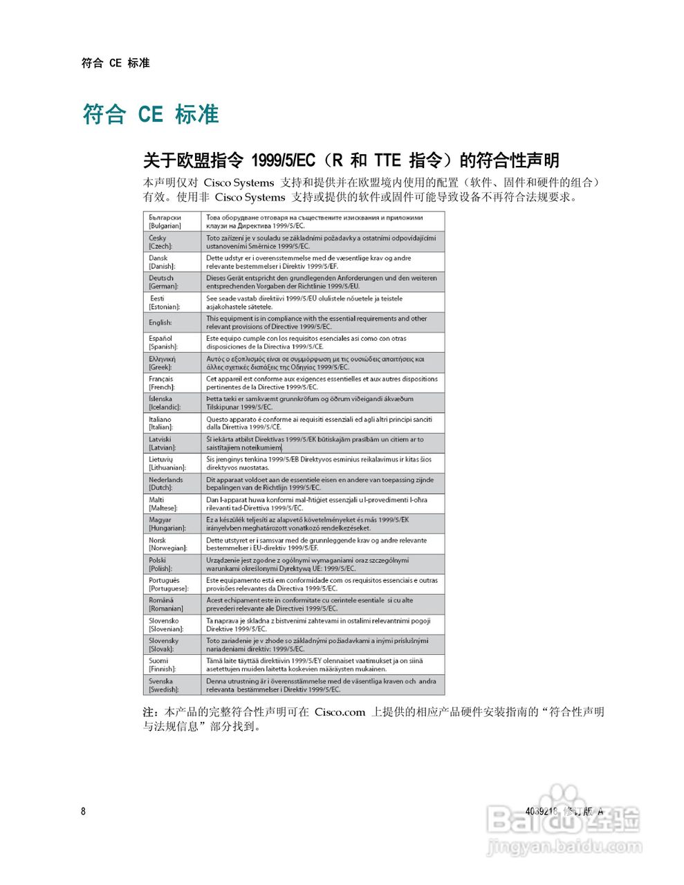 Cisco DPC3010 型/EPC3010 型DOCSIS 3.0 8x4 电缆调制:[1]